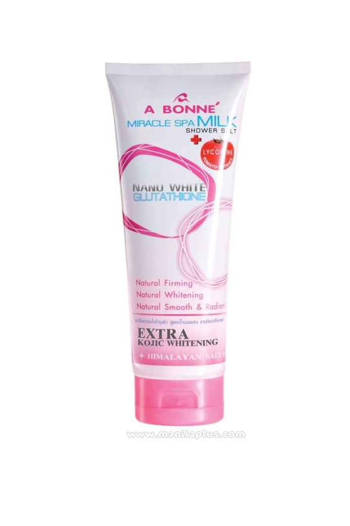 A Bonne Miracle Spa Milk Shower Salt Nano White Glutathione Extra Kojic Whitening Himalayan Salt | Manilaplus