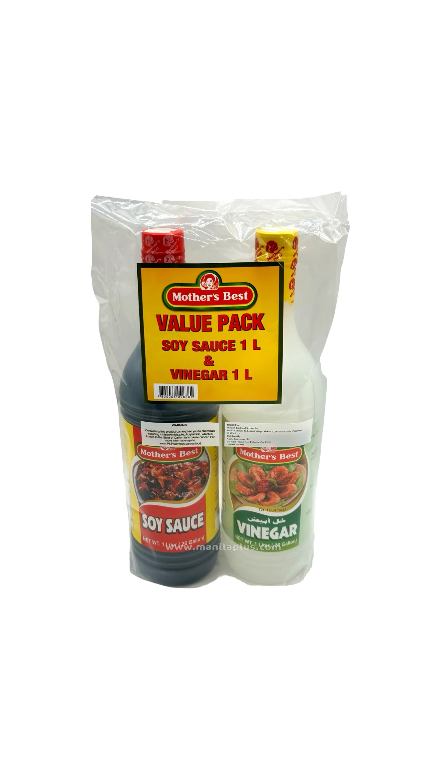 Mother's Best Value Pack Soy Sauce 1L & Vinegar 1L | Manilaplus.com