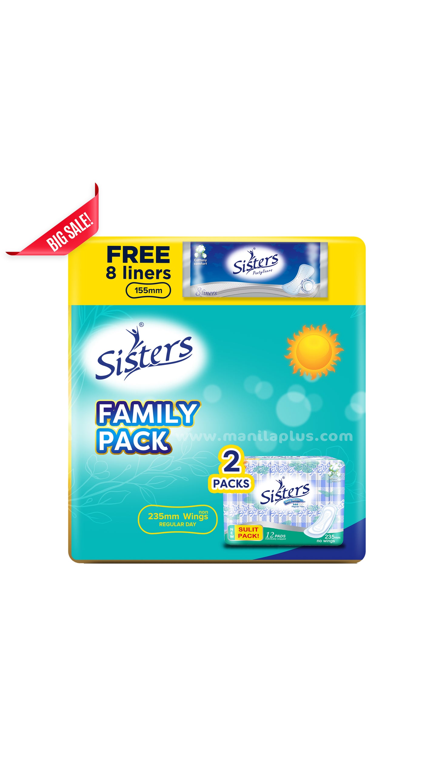 Sisters Family Pack 235mm Wings Regular Day | Manilaplus
