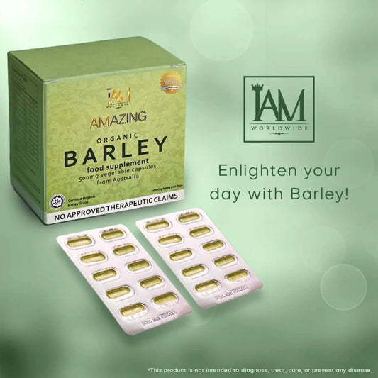 IAM WORLDWIDE Amazing Organic Barley Capsule from Australia 100 Capsules x 500 mg | Manilaplus