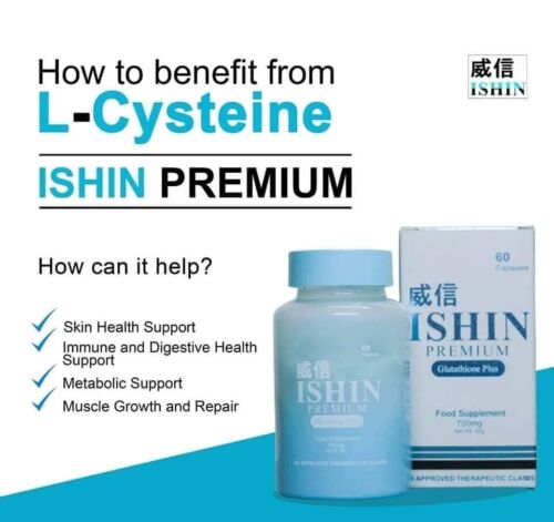 ISHIN Premium Glutathione Plus Food Supplement, 60 Capsules | Manilaplus