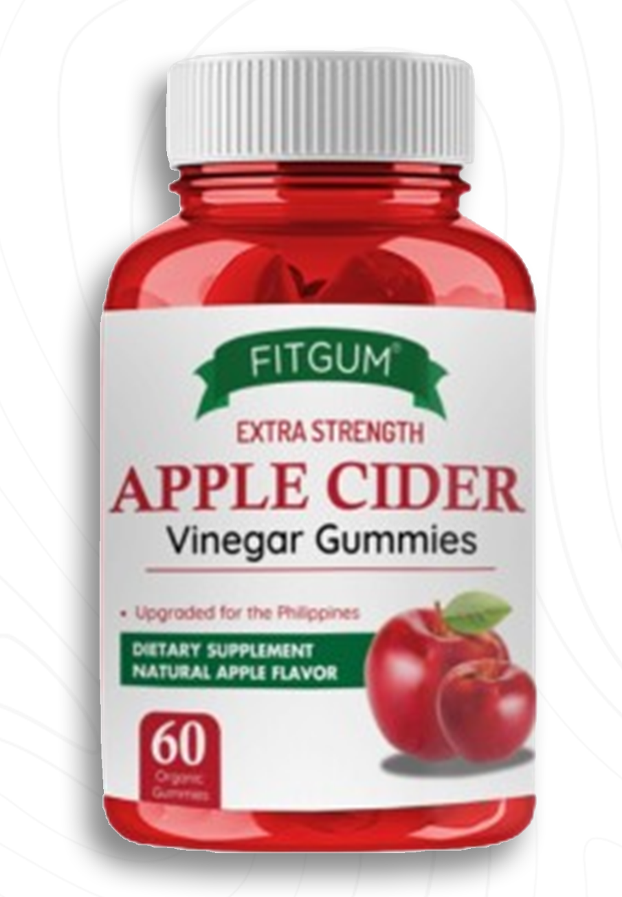 FITGUM Extra Strength Apple Cider Vinegar, 60 Organic Gummies