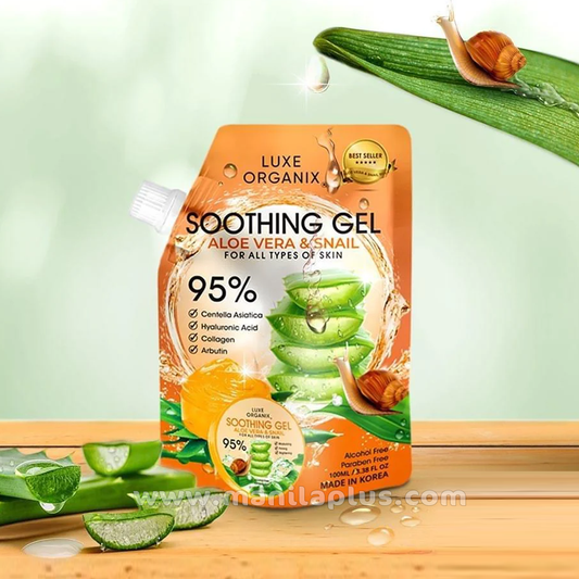 Luxe Organix Aloe Vera & Snail Soothing Gel 95% Travel Size | Manilaplus