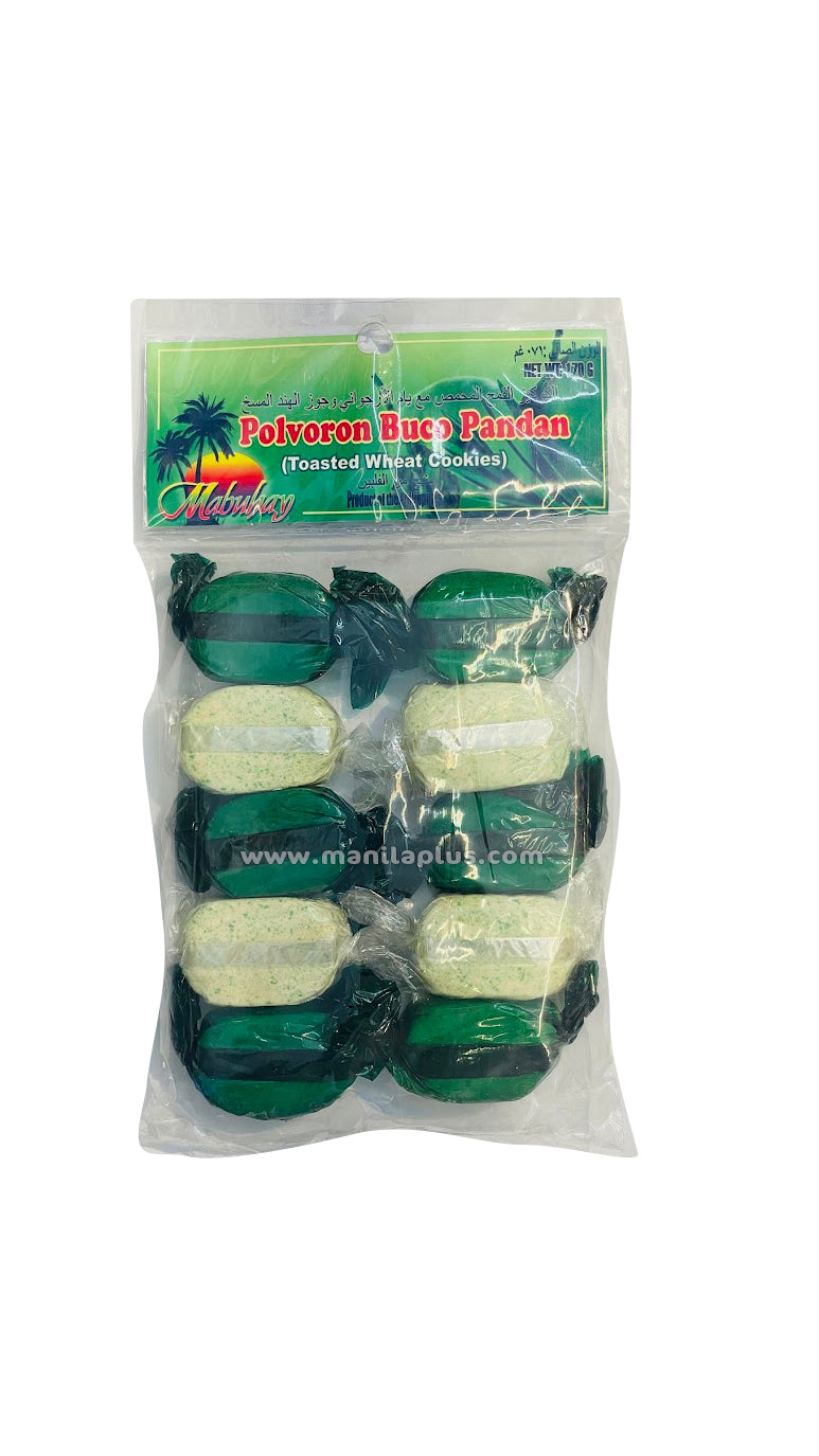 Mabuhay Polvoron Buco Pandan (Toasted Wheat Cookies) 170g | Manilaplus.com