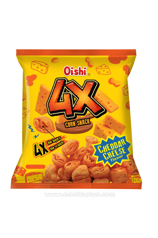 Oishi 4X Corn Snack Cheddar Cheese Flavor | Manilaplus.com