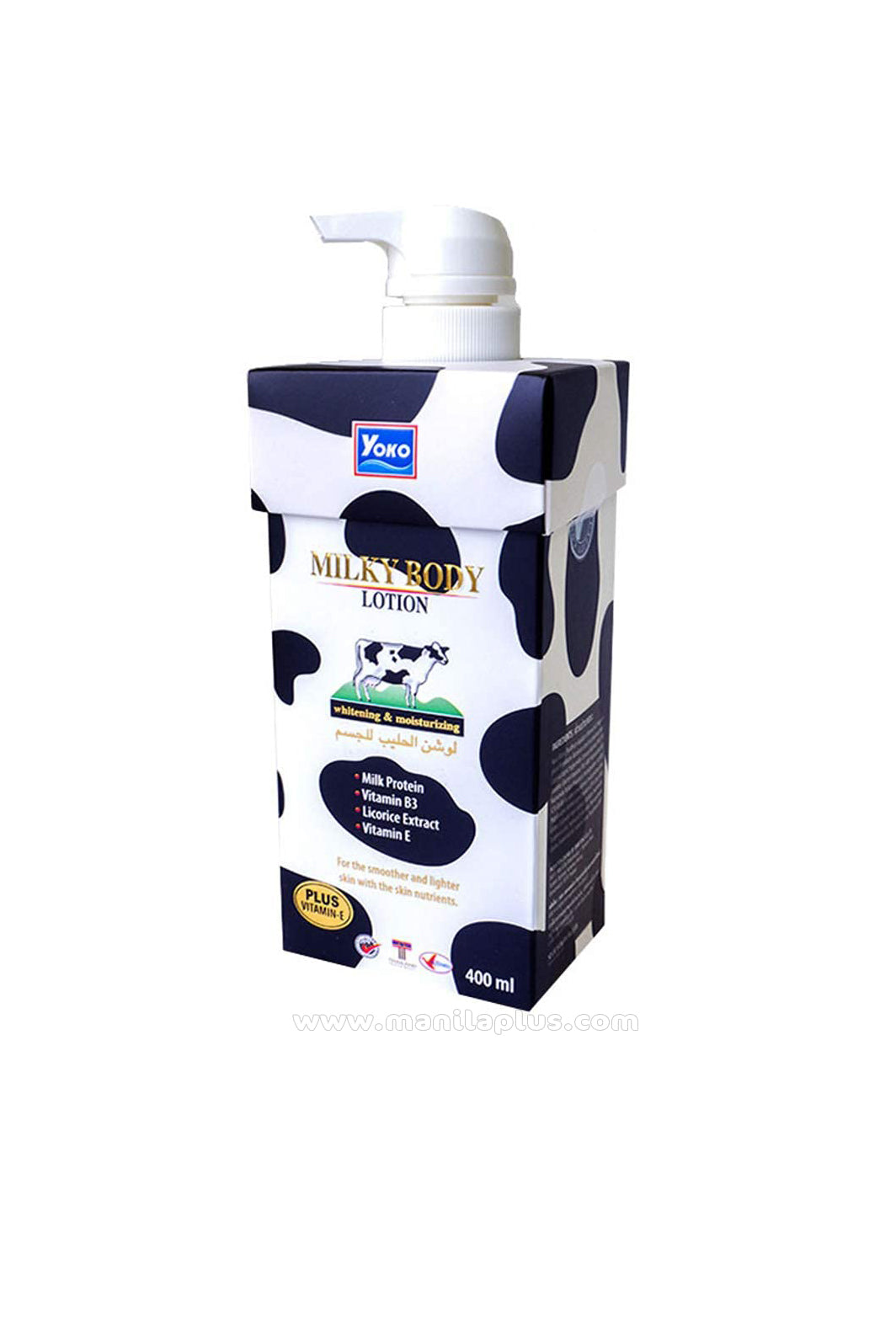 YOKO Milky Body Lotion (Milk Protein, Vitamin B3, Licorice Extract, Vitamin E) | Manilaplus