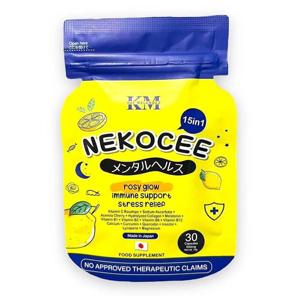 Nekocee 15 in 1 by Kath Melendez Rosy Glow Immune Support Stress Relief 30 Capsules 500mg Made in Japan | Manilaplus